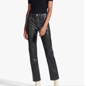 Staud Eli Vegan Leather Straight Leg Pant - S/2